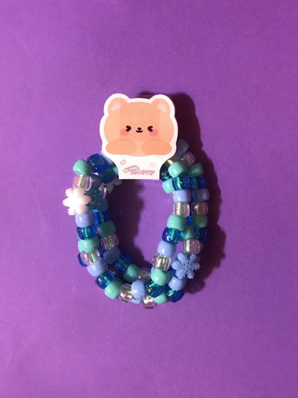 Arctic Candy- Set of 3 Winter Handmade Beaded Bracelets - Stackable Jewelry